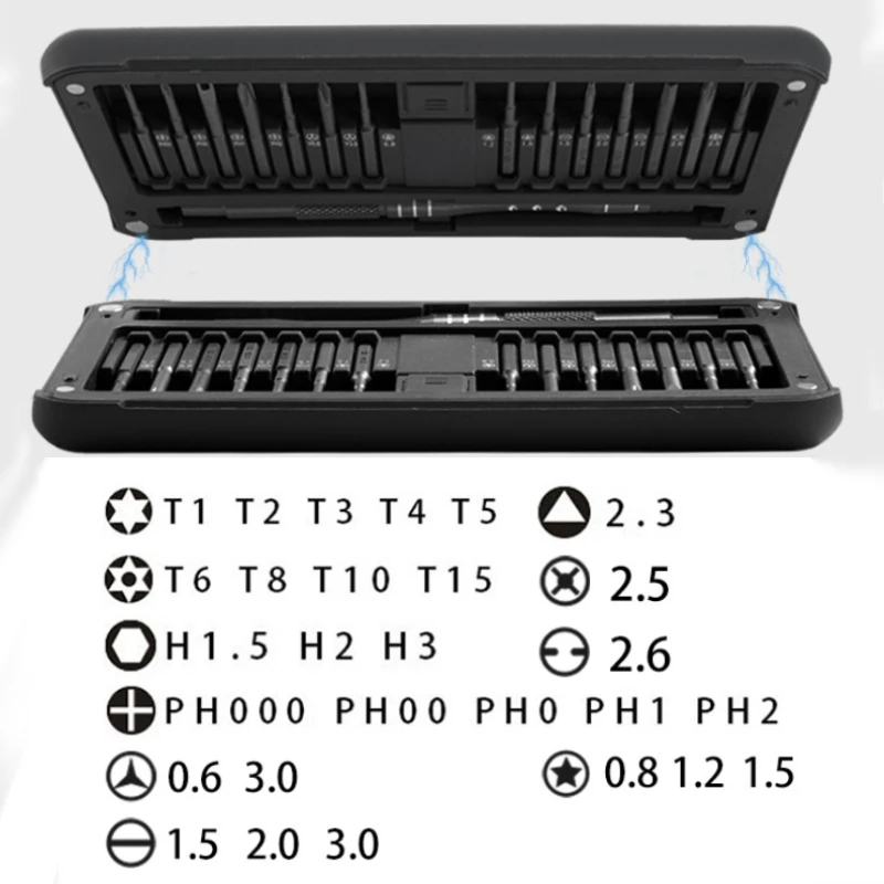 Precision Screwdriver Set for Laptop Electronics Torx Hex Bit Multi-tool Turn Screw Alloy Handle Repair Tools |