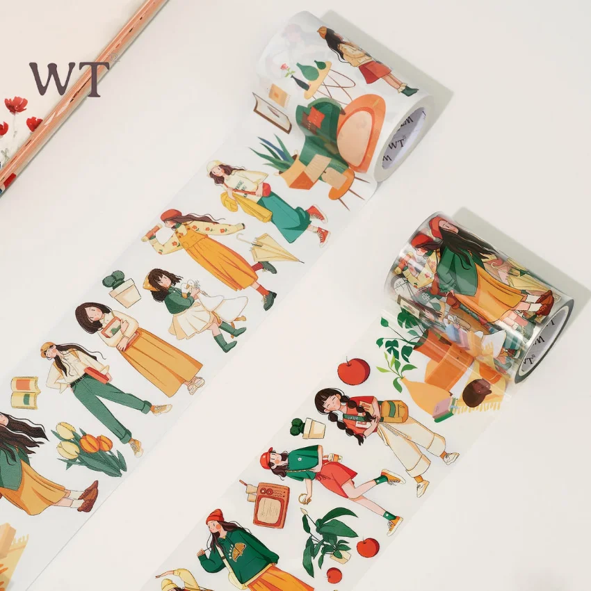 

WT 7cmx5M Wide Girls Washi / PET Tapes Vintage Journaling DIY Decorative Stickers Cute Scrapbooking Supplies Brand New