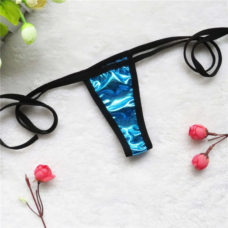 

micro bikini tanga mujer swimwear bikinis biquini tankini sexy lingerie thong Patent leather color Edging Long strip String Lace