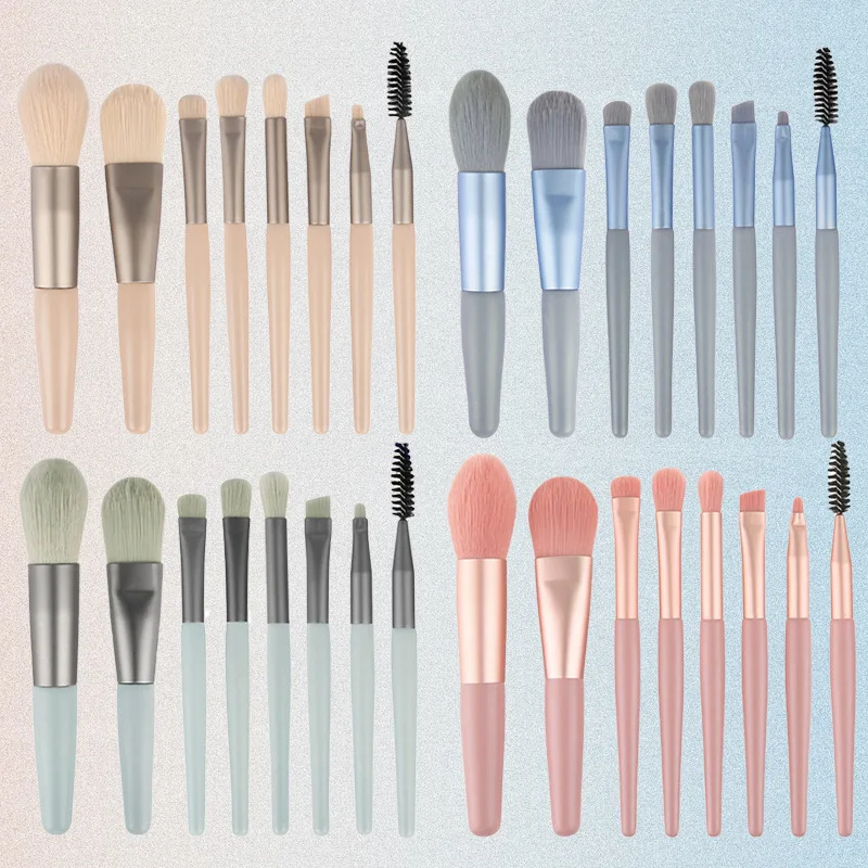 Набор кистей для макияжа из искусственных волос 8 шт.