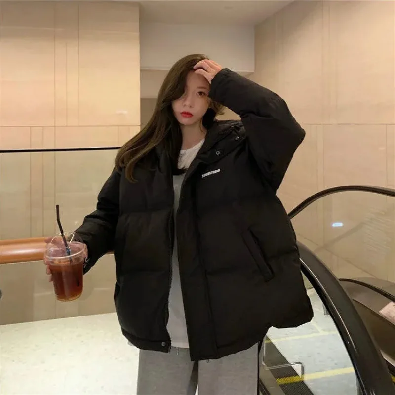 Winter Jacket Women Thickened Short Down Cotton Coat 2023 New Korean Loose Solid Warm Streetwear Fashion Bubble Bread Parka Coat
