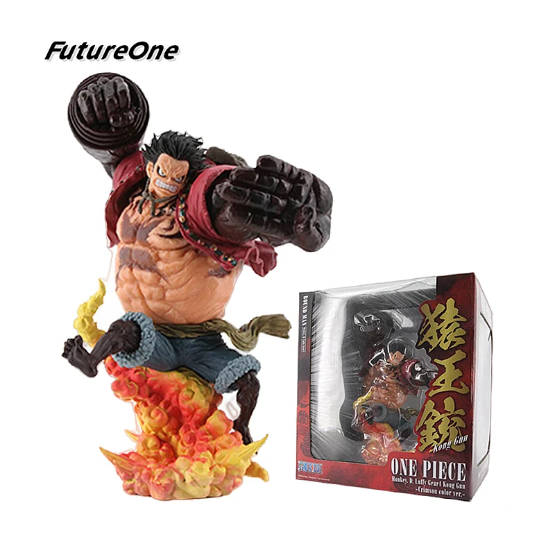 

One Piece Monkey D Luffy Gear 4 Kong Gun Grimson Color Ver. PVC Collection Model Statue Anime Figure Toy
