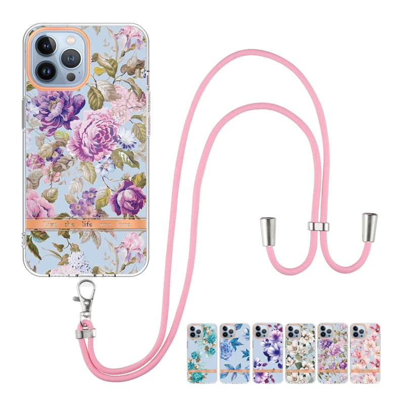 

For Samsung Galaxy A52S A72 A73 M12 M32 M22 A12 A13 A22 A32 A33 Case Necklace Lanyard Shoulder Rope Cord Clear TPU Phone Cover