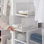 Складная Штабелируемая корзина для хранения, для спальни, гардероба, шкафа, для организации