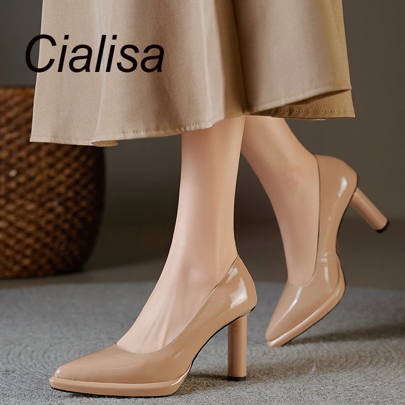 

Женские туфли-лодочки с острым носком Cialisa, туфли из натуральной кожи, осень 2023