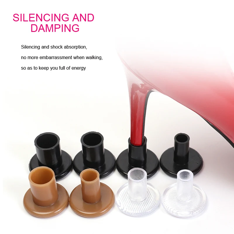 2Pcs Non-slip Wearable Heel Cover Round Woman High Heels Protective TPU/PVC Material Soft Damping Silencer Protector - купить по