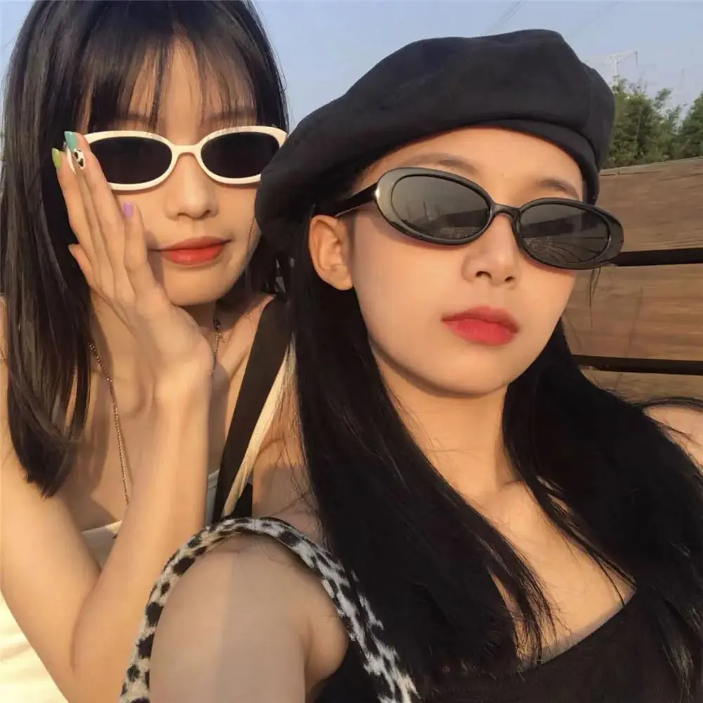 

Trending UV400 Gothic Glasses Eyewear Shades Small Frame Women's Sunglasses Retro Oval Sunglasses