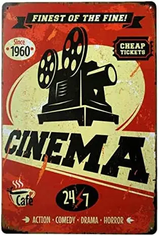 Metl Tn Sgn Vntge Chc Decorn Cnem nd Cfe для дома Br Frm Sre Grge или Club 12 дюймов 8