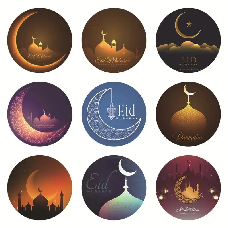 

Gift Lable Seal Ramadan Eid Mubarak Seal Label Adhesive Sticker Sticker Candy Box Decorative Decorations Paper Gift Bag Sticker