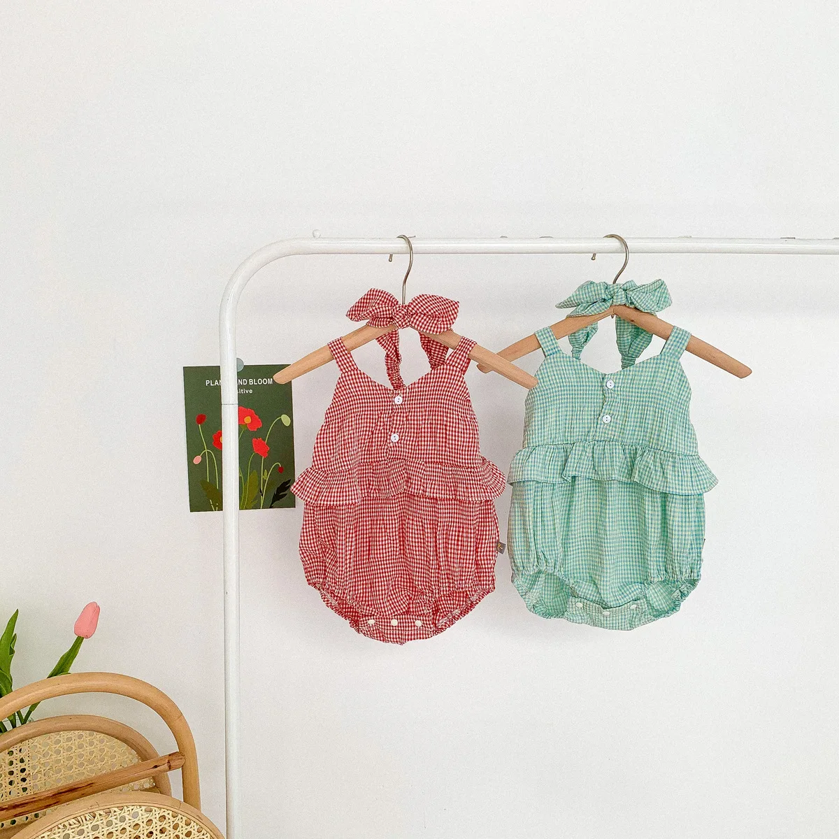 RiniLucia 2022 New Newborn Infant Kids Baby Girls Boys Summer Causal Bodysuits Ruffles Sleeveless Solid Casual Jumpsuits Outfit