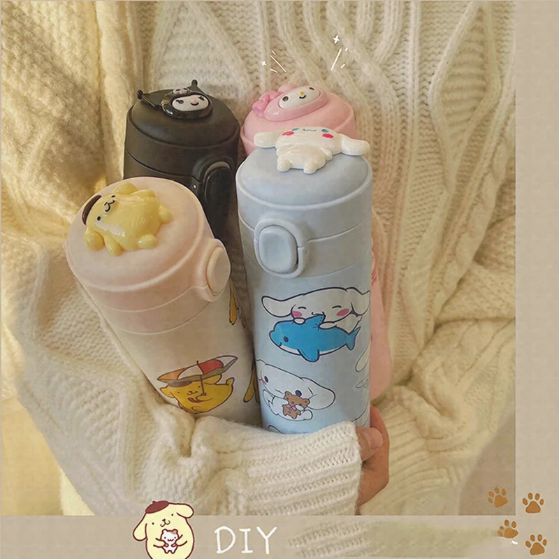 

Вакуумная чашка Sanrio для творчества, мультяшный помапурин, мелодия, коричная чаша, Sanrio, сохраняющая тепло, милые аксессуары, милая, оставающа...