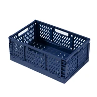 collapsible storage bincontaine transfer box crate transit storage of various items blue