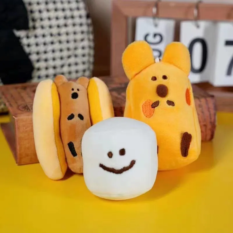 Корея Ins Kaola хот-дог сыр еда плюшевый брелок кавайная модель двойная молния