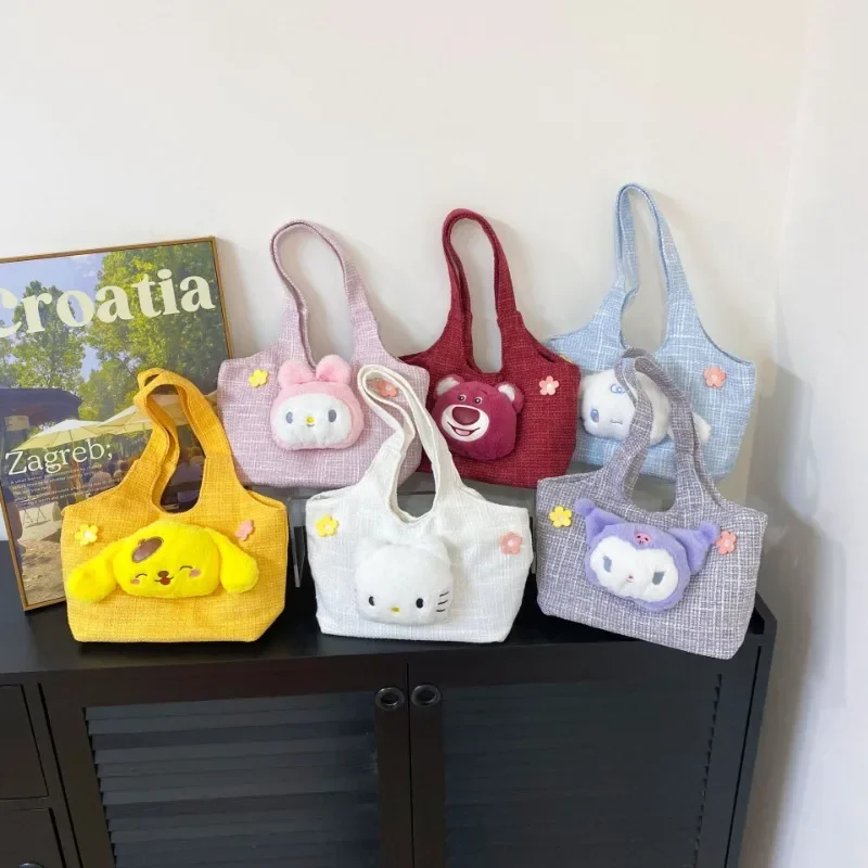 

Sanrio Kawaii Anime Hello Kitty Kuromi Stylish Shoulder Bag Cute Cartoon Cinnamoroll Girly Heart New Fashion Handbag Gifts