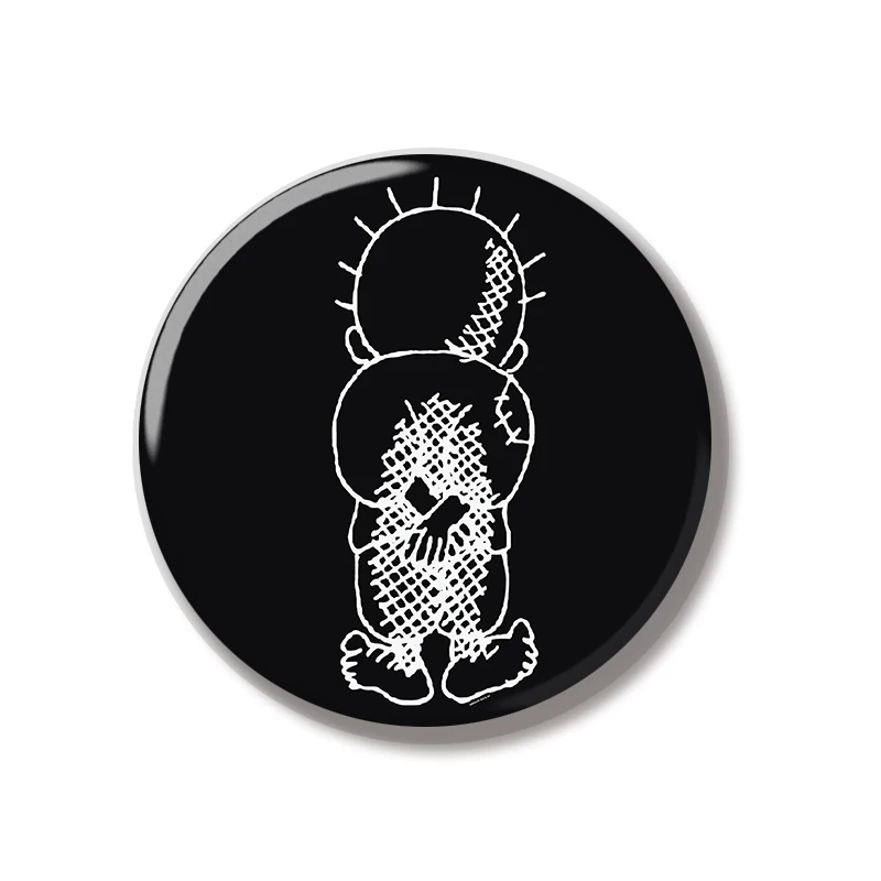 Handala-креативный металлический бейдж с мультяшным рисунком хантала Холщовый для