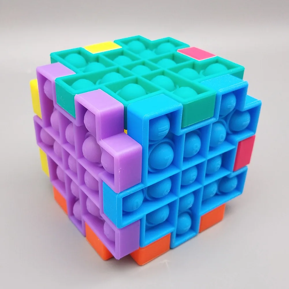 

Colorful Cube Puzzle It Hot Push Bubble Fidget Toys Adult Stress Relief Toy Antistress Poppet Soft Squishy Gifts for Kids 2022