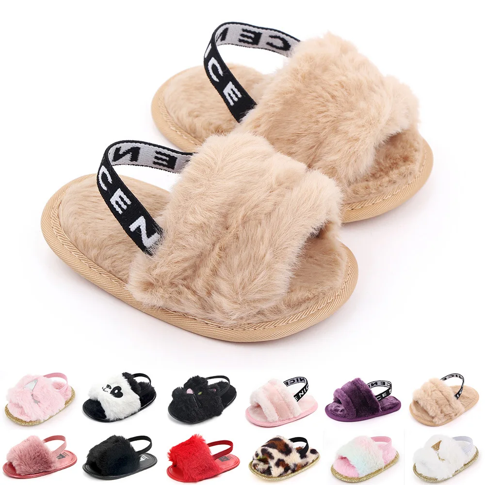 Baby girl shoes newborn baby girls summer shoes cotton sole antiskid shoes for girls fur upper baby sandals zapatillas