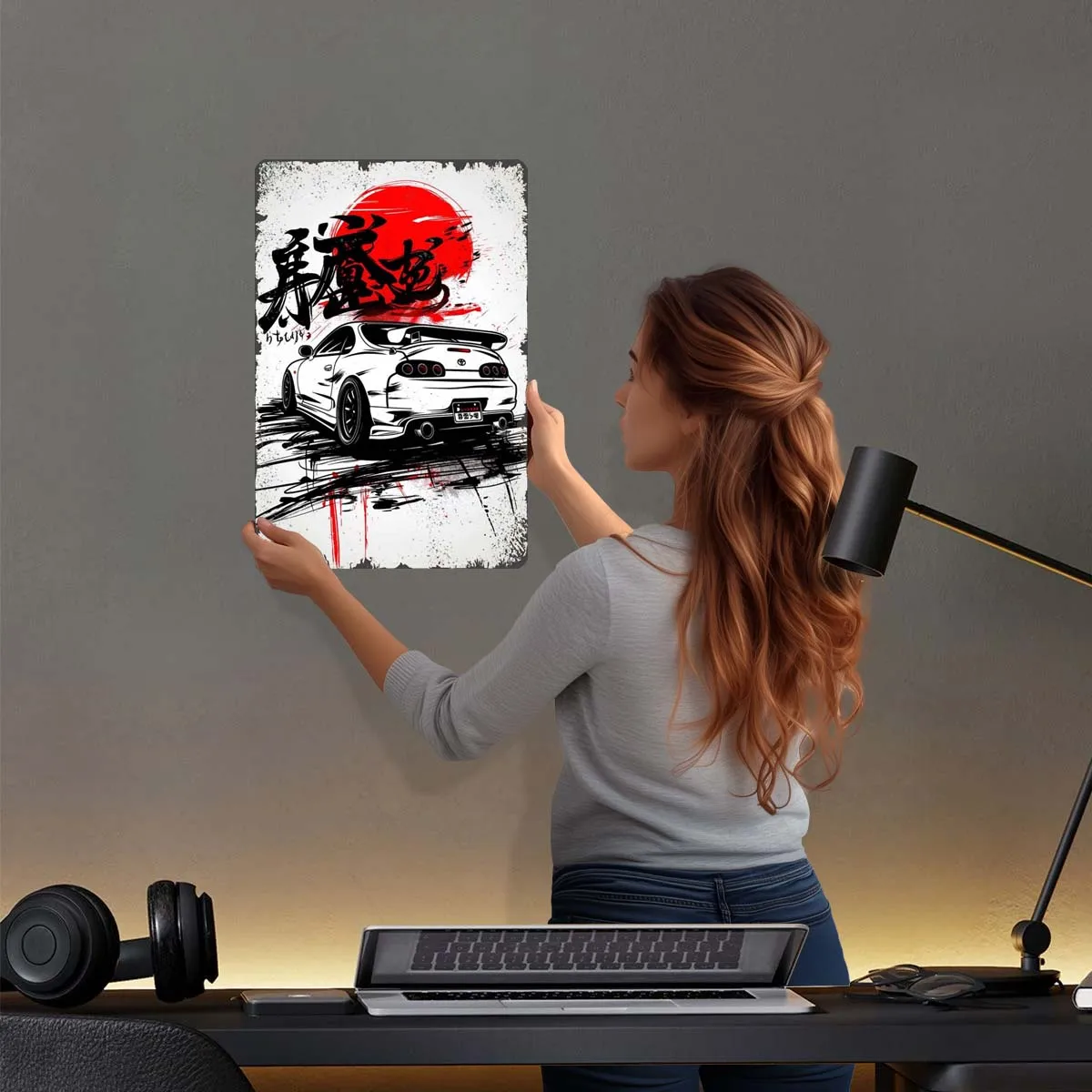 City Supra Night Glow Sign Автомобильный металлический плакат Украшения для комнаты Ретро