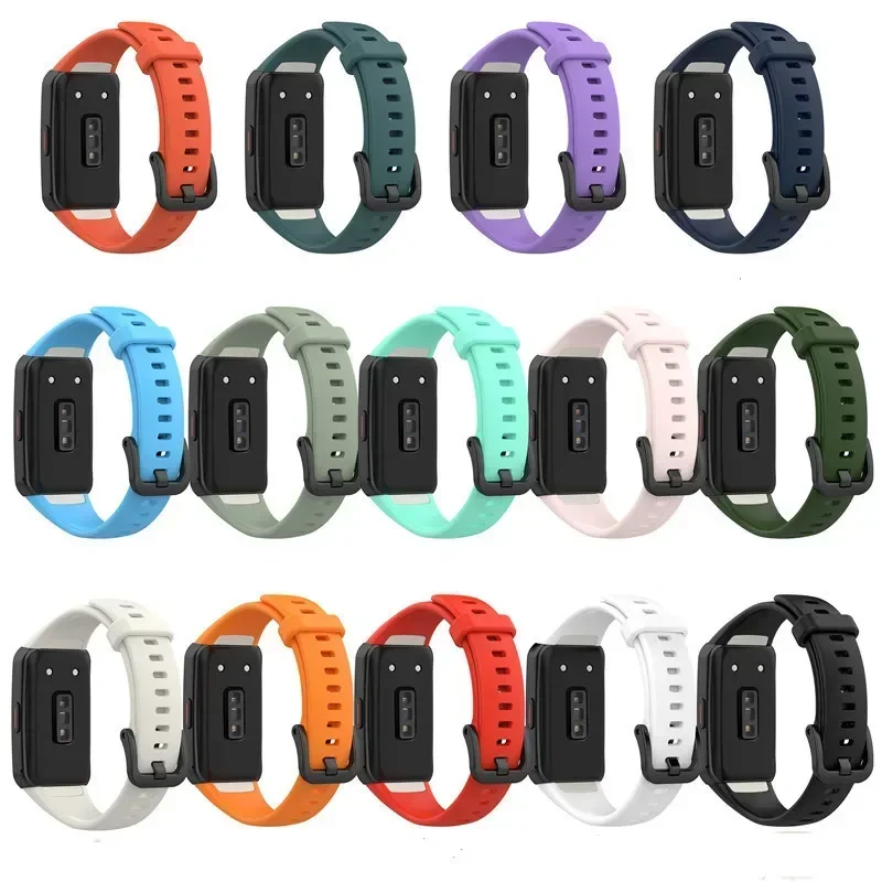 Фото Резиновый ремешок для Huawei Band 6 7 8 9 10 / Honor Band 6, спортивный сменный браслет для смарт-часов Huawei Band 6 Pro Correa №2