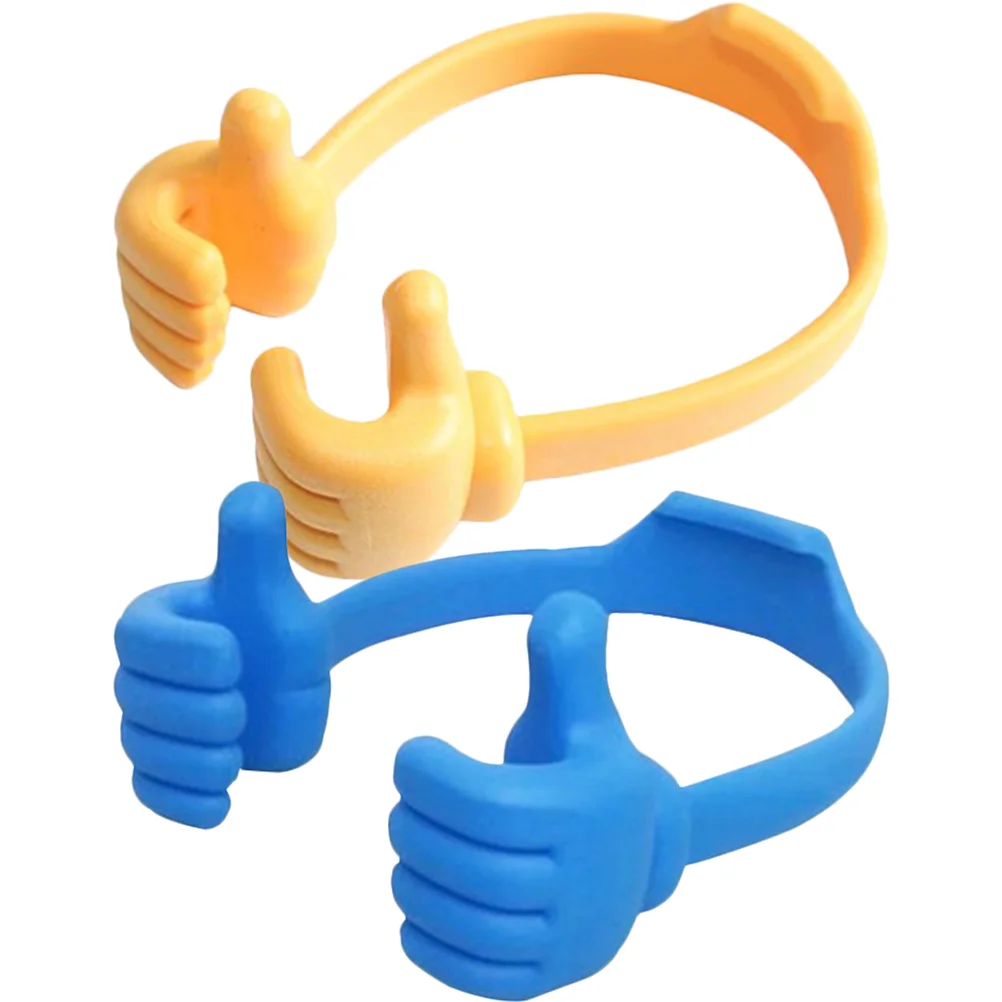 

2 Pcs Telephone Stand Office Desk Thumb Holder Thumbs Silicone Desktop Bracket Adjustable Car Clip Tablet