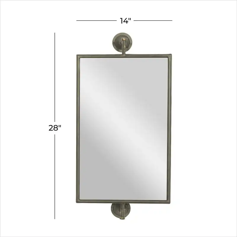 

Модное прямоугольное черное металлическое настенное зеркало с удобной ручкой, 14 дюймов Ш x 28 дюймов в