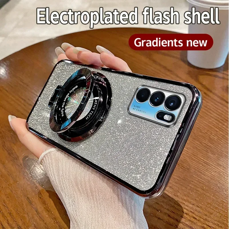 Чехол для OPPO Reno 6 Pro 5G CPH2249 гальваническое покрытие блестящая задняя крышка