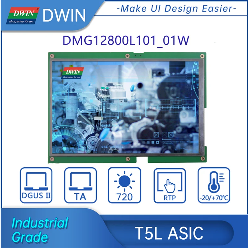 

DWIN 10.1-Inch LCD-TFT HMI Display Module 1280*800 Smart Touch Screen Panel Capacitive/Resistive Intelligent TTL/RS232 Interface