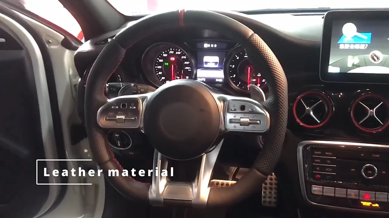 

New product black cowhide material Car modification steering wheel for Mercedes-Benz A 000 460 9908 9E38
