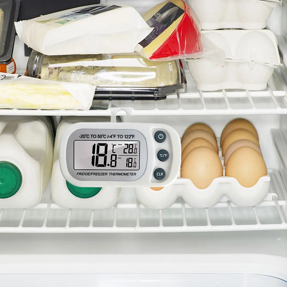Цифровой термометр Alloet для холодильника большой водонепроницаемый JK с магнитной