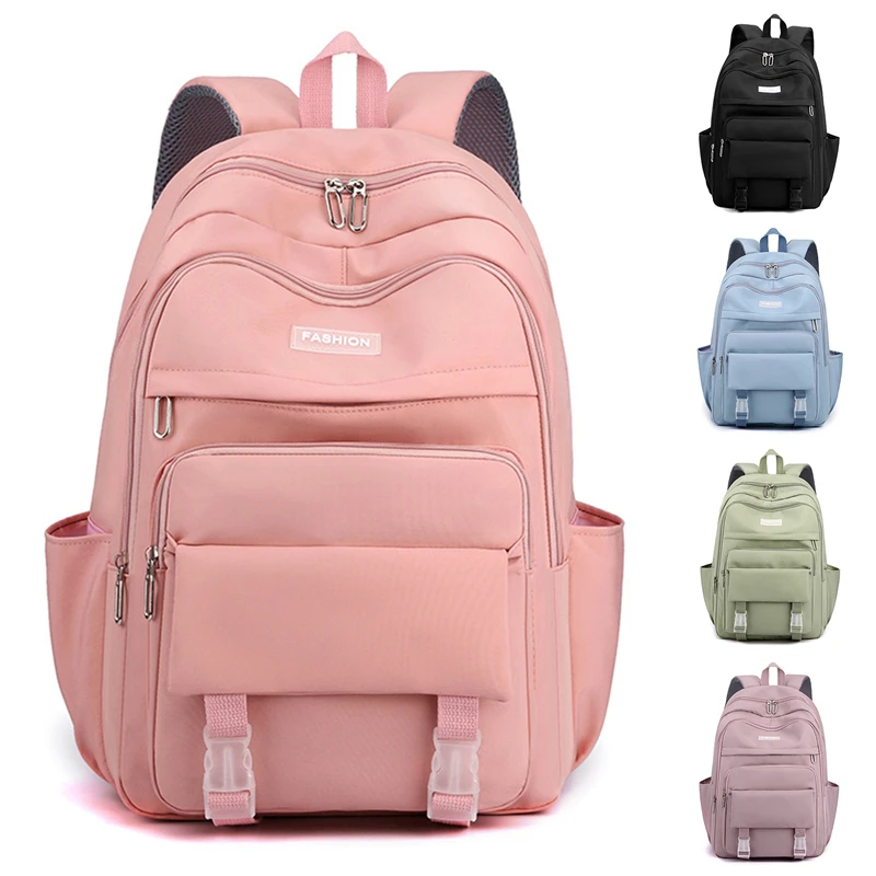 

Новинка 2023, водонепроницаемый нейлоновый женский рюкзак, Корейская и японская мода, Женский школьный ранец, многослойная дорожная сумка с простым дизайном
