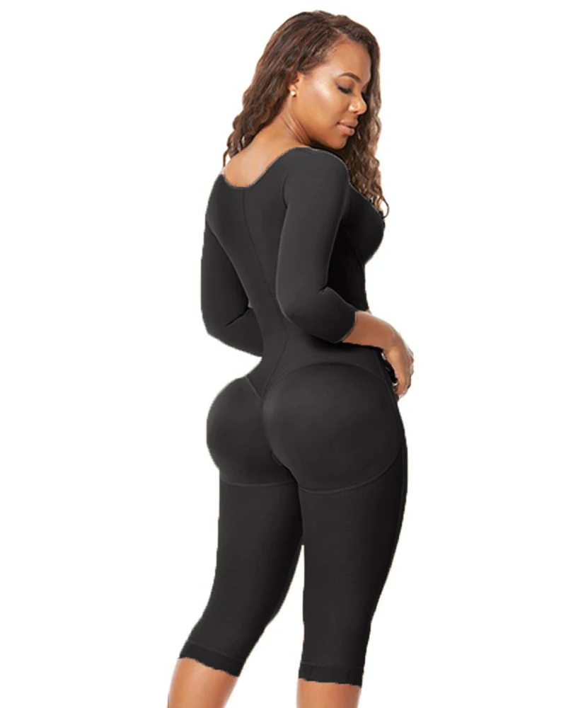 Fajas Colombianas Post-surgical Use Women Body Shaper Compression Fabrics Long Girdle To The Knee Tummy Control Breast Support
