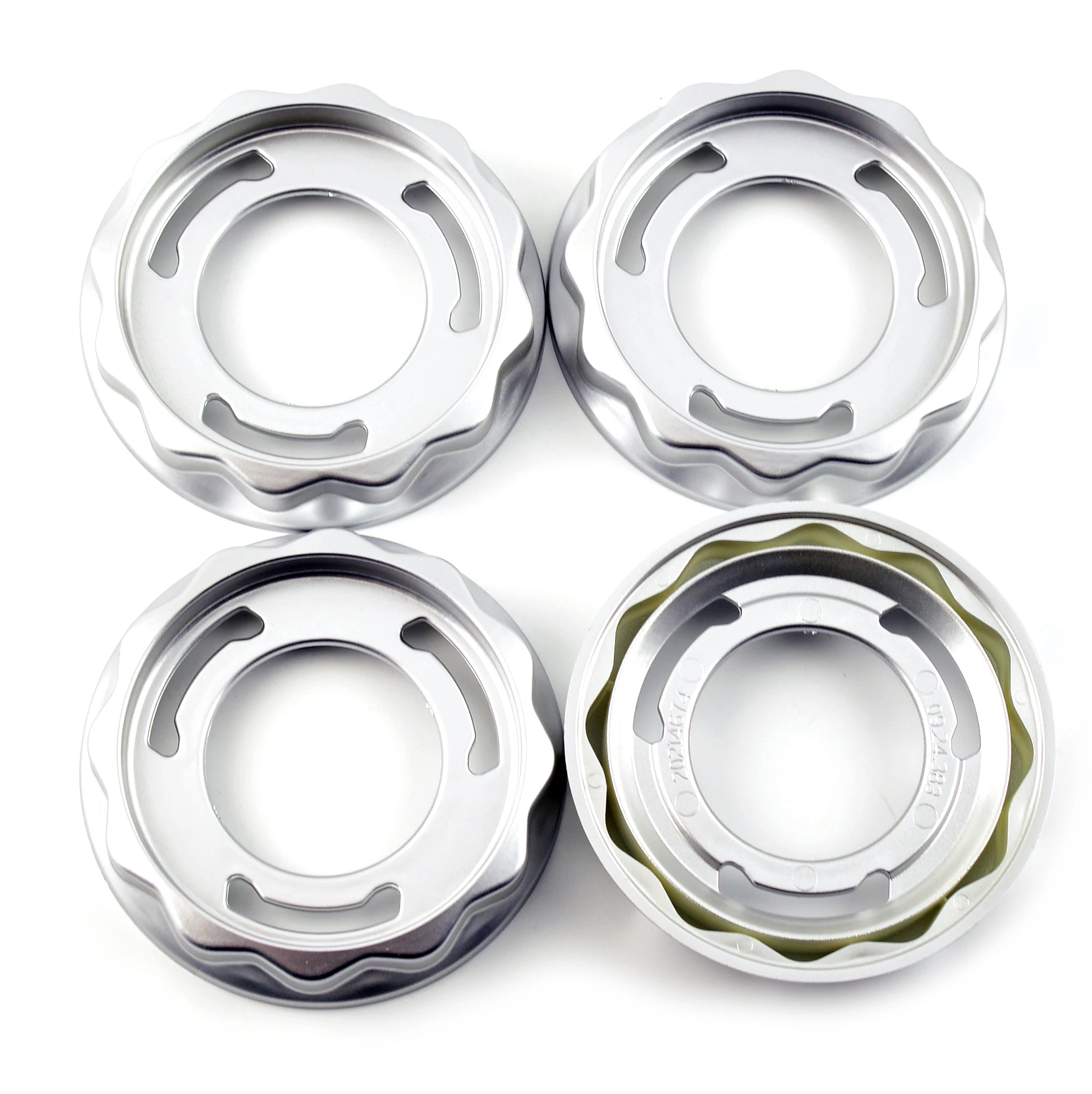 Фото 4pcs 101mm Wheel Center Caps Hex Nuts For RS RC RSII Rims Cover 09.24.383 Refits Styling Car Hub Cover Carbon Fibre Silver №2