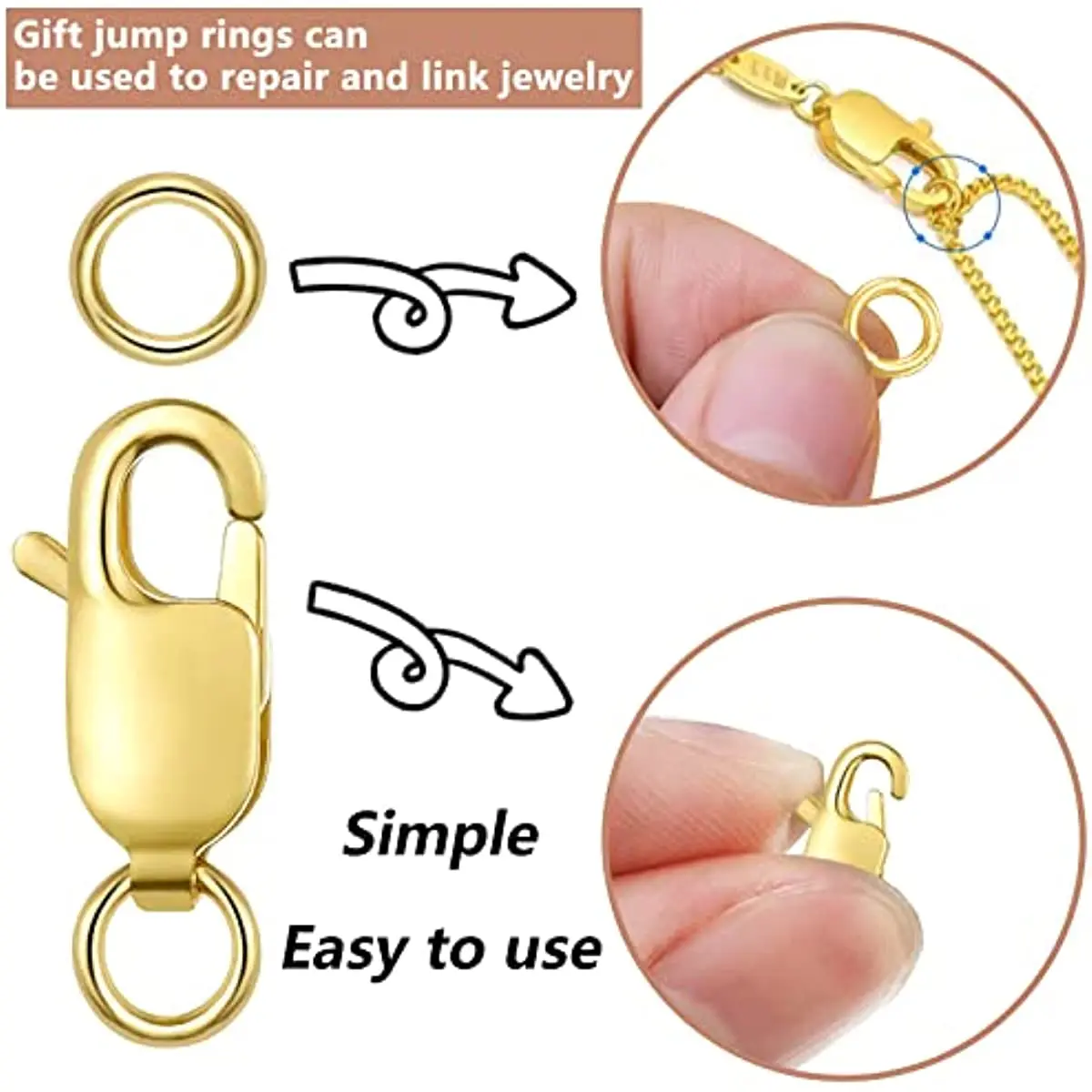 1pcs Genuine Real Solid 925 Sterling Silver Spring Lobster Clasps Hooks Claw Jewelry Making Findings Close Sealed Ring Buckle