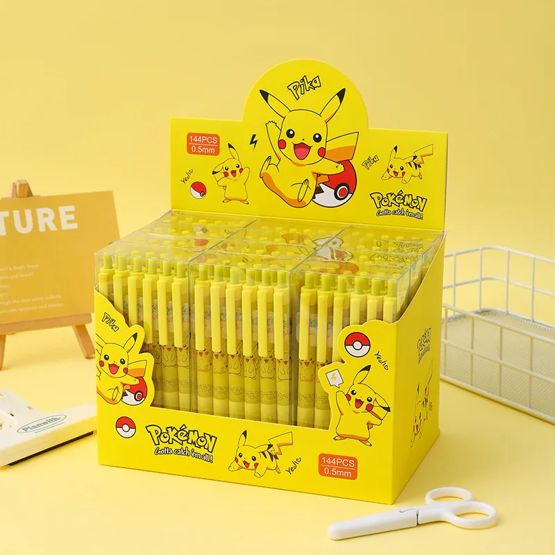 

Benefit 12/PCS Set Kawaii Pokemon Press Pen Anime Stationery Pikachu 0.5MM Black Student Use Kids Gift High Quality