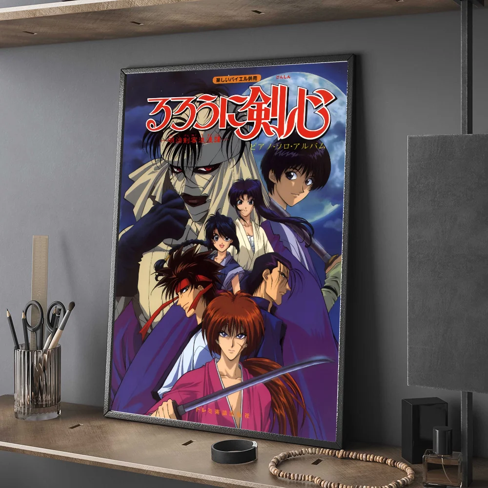 Rurouni Kenshin Anime Good Quality Prints And Posters Vintage Room Home Bar Cafe Decor Aesthetic Art Wall Painting