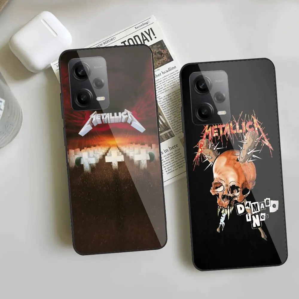 Чехол для телефона M_metallicaes Redmi Note 13 Pro Plus 12 11 A3X A1 A2 13C 12C черные стеклянные чехлы
