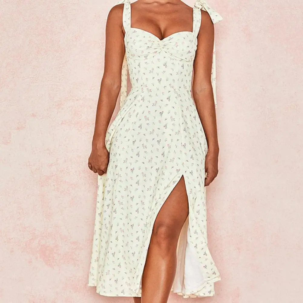 

Женское Хлопковое платье с цветочным принтом, повседневный модный сарафан средней длины с тонкой текстурой, платье-комбинация на лето и вес...