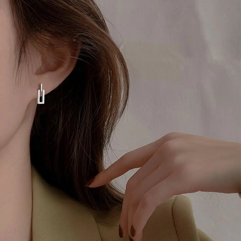 

Trendy Geometric For Girls Rectangle Temperament Drop Earrings Ear Jewelry Korean Dangle Earrings Women Stud Earrings