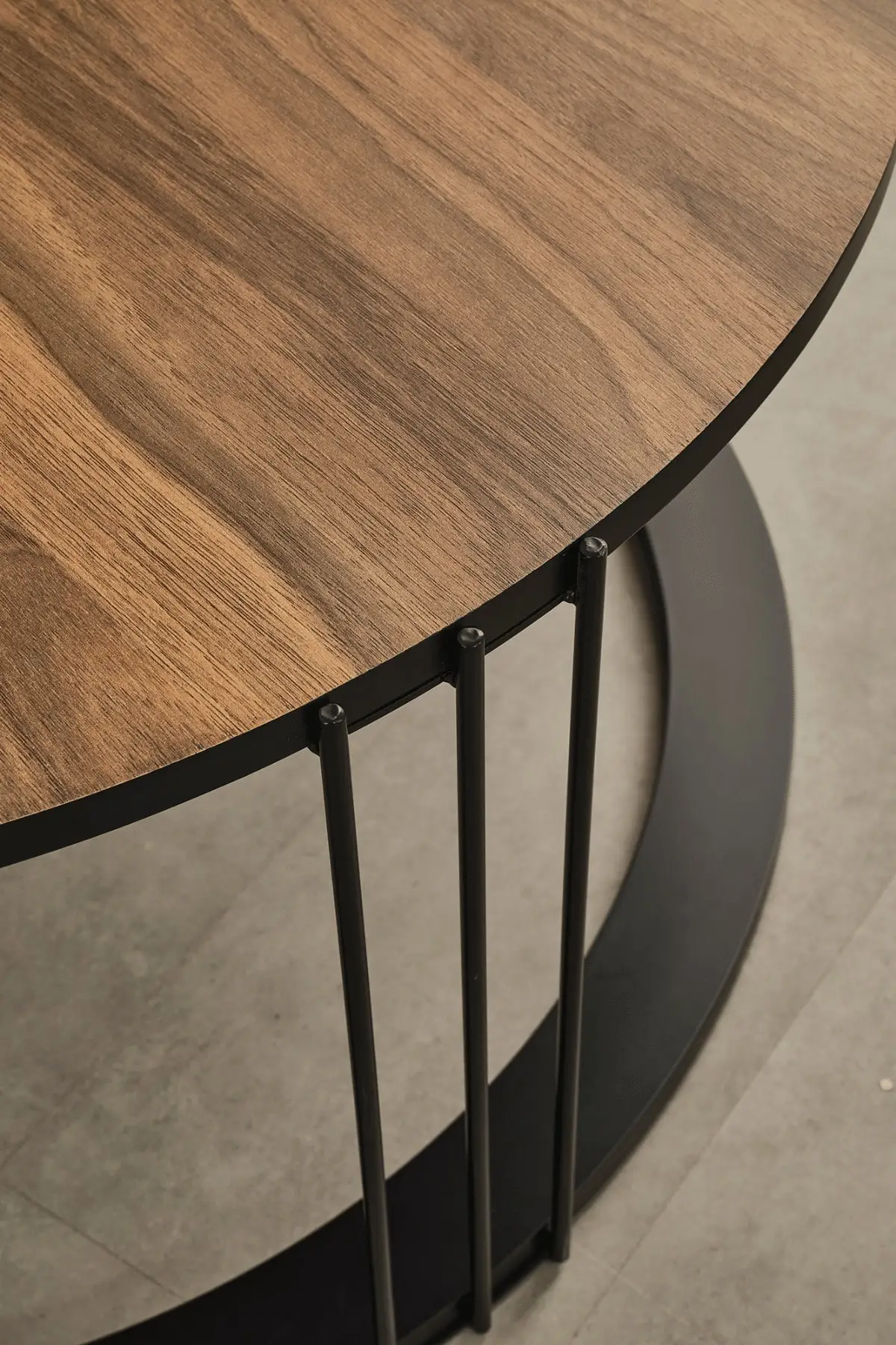 

Roman Black Metal Pedestal, walnut Veneer Mdf'li Medium coffee table coffee tables table basse furniture living room table