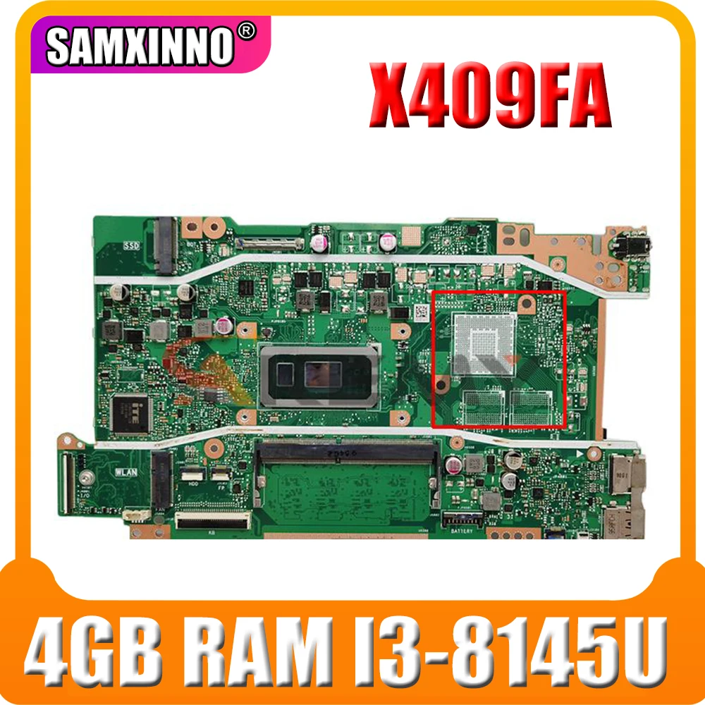 

SAMXINNO X409FA Материнская плата asus vivobook X409 F409F A409F X409F X409FJ X409FB X409FA материнская плата для ноутбука с 4 Гб оперативной памяти