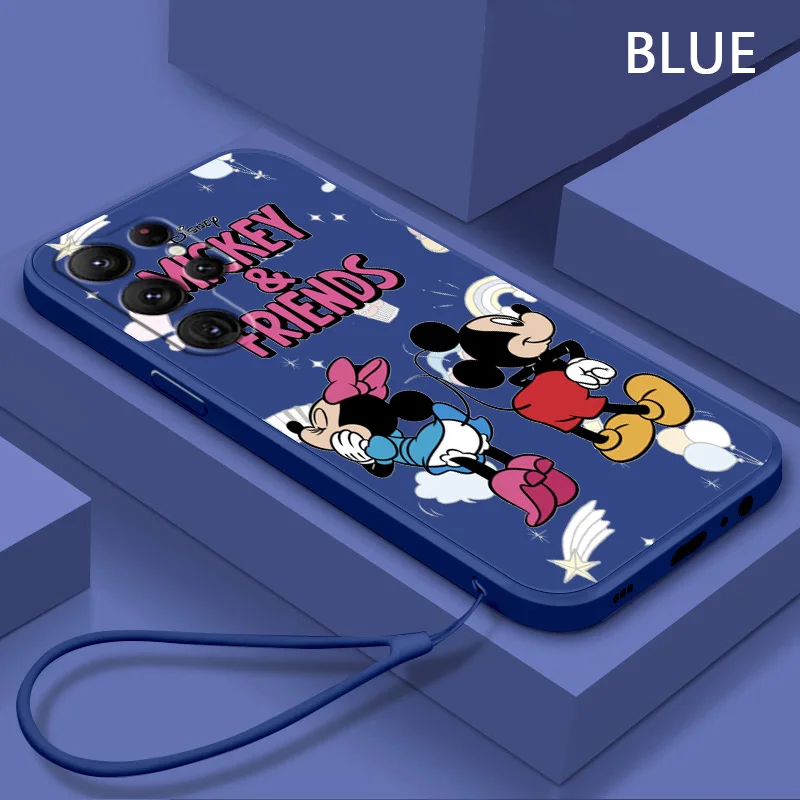 

NEW Mickey Mouse Disney cute Phone Case For Samsung Galaxy S10 S10e S20 S21 S22 Plus Lite Ultra FE 4G 5G Liquid Rope Cover