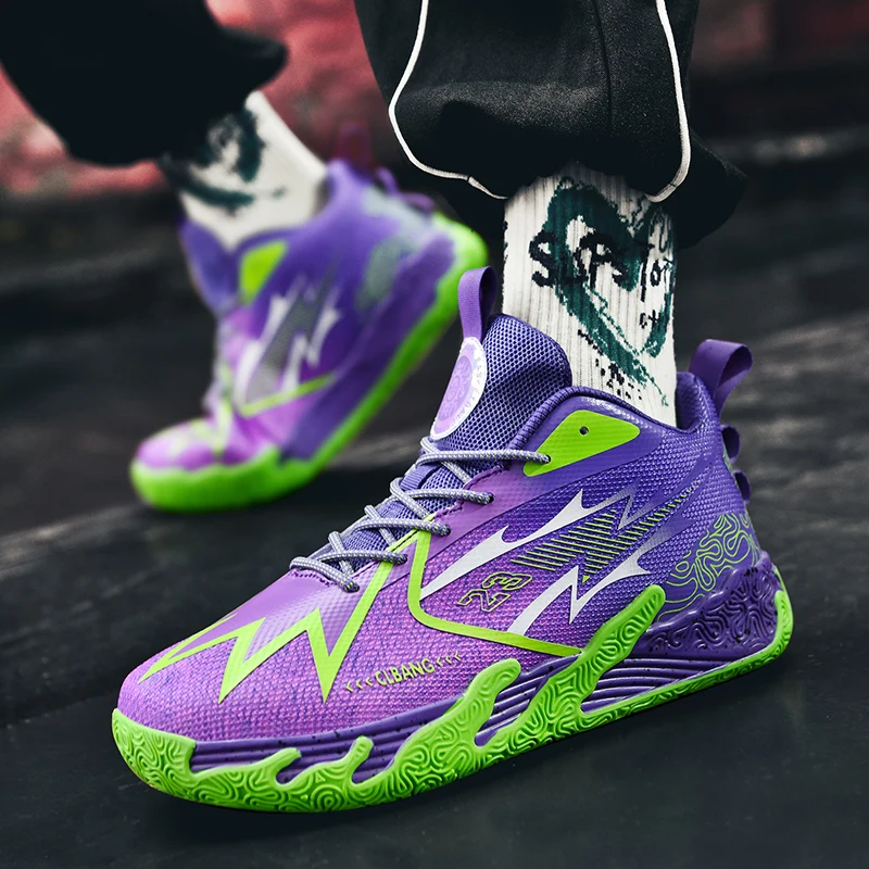 Мужские баскетбольные туфли дышащая обувь с высоким верхом повседневная