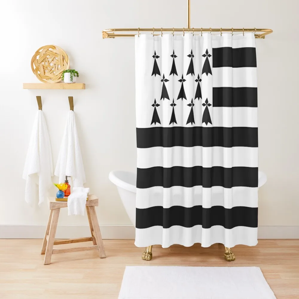 Флаг Бретани флаг бретонский гвенн-ха-Ду Эрмин черно-белый HD Высокое качество