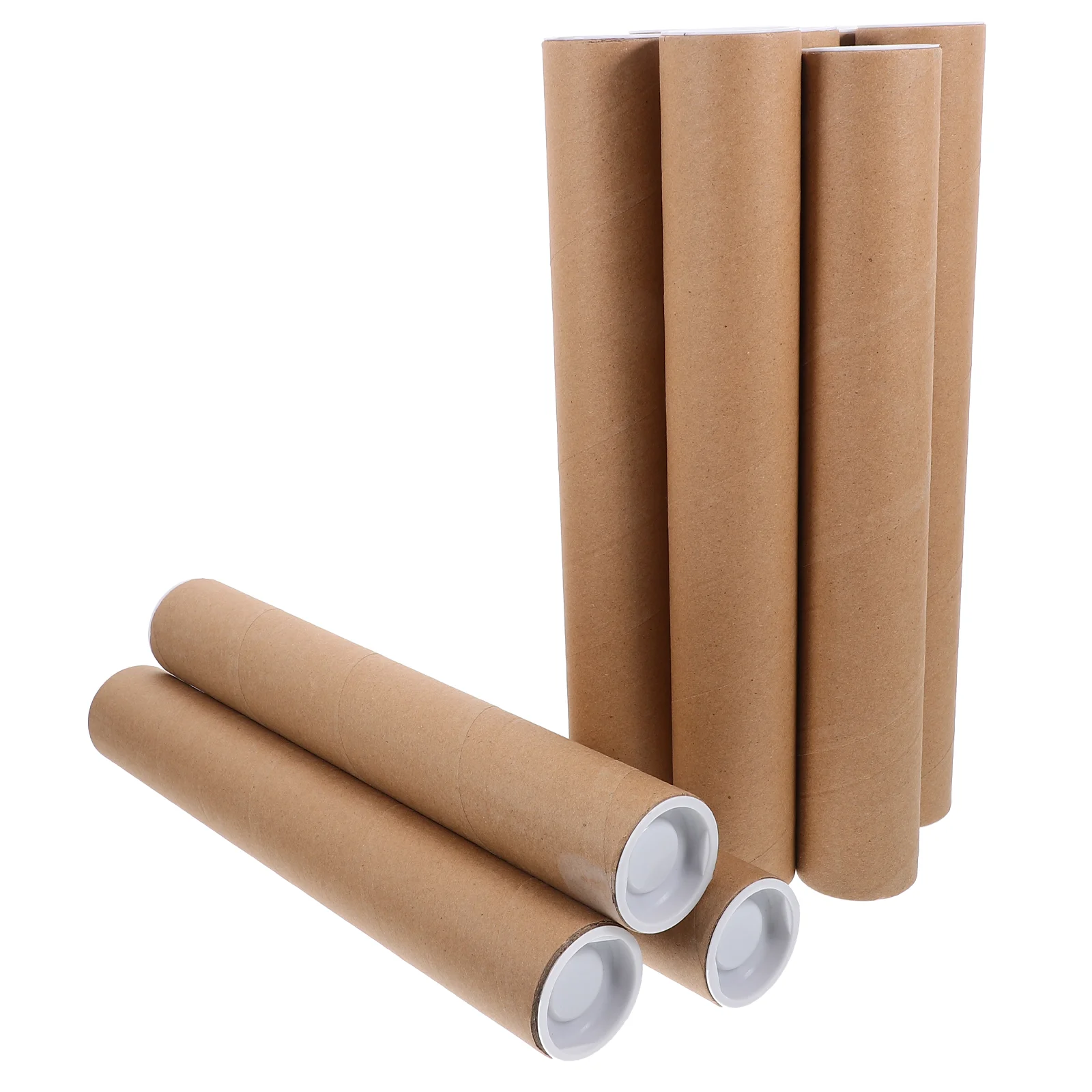 10 Pcs Mailing Tube Poster Carrying Brown Cardboard Tubes Map Paper Drawing Abs Holder