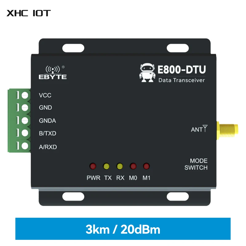 433MHz Industrial Wireless Digital Radio RS485 30dBm Low Power Long Distance 5KM XHCIOT E800-DTU(433L30-485)-V8 SMA-K LoRa