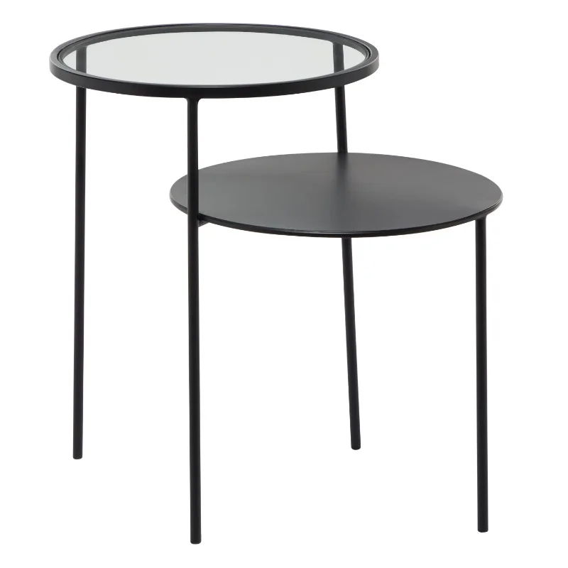 

DecMode 22" x 23" Black Metal Modern Accent Table