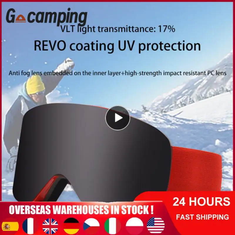 

Windproof Ski Glasses Winter Ski Goggles Magnetic Suction Snow Goggles Eyewear Magnet Cylindrical Snowboard Goggles Adults
