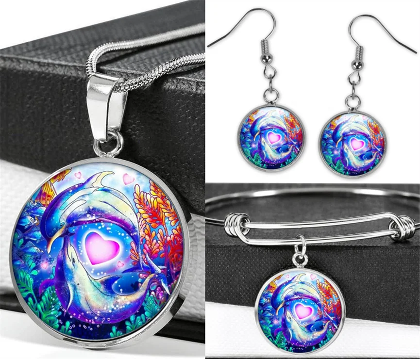 Регулируемый браслет и серьги из нержавеющей стали ювелирные наборы (всего 4 шт.)