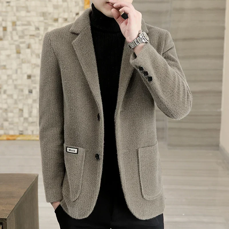 Высококачественный модный красивый мужской шерстяной приталенный банкетный