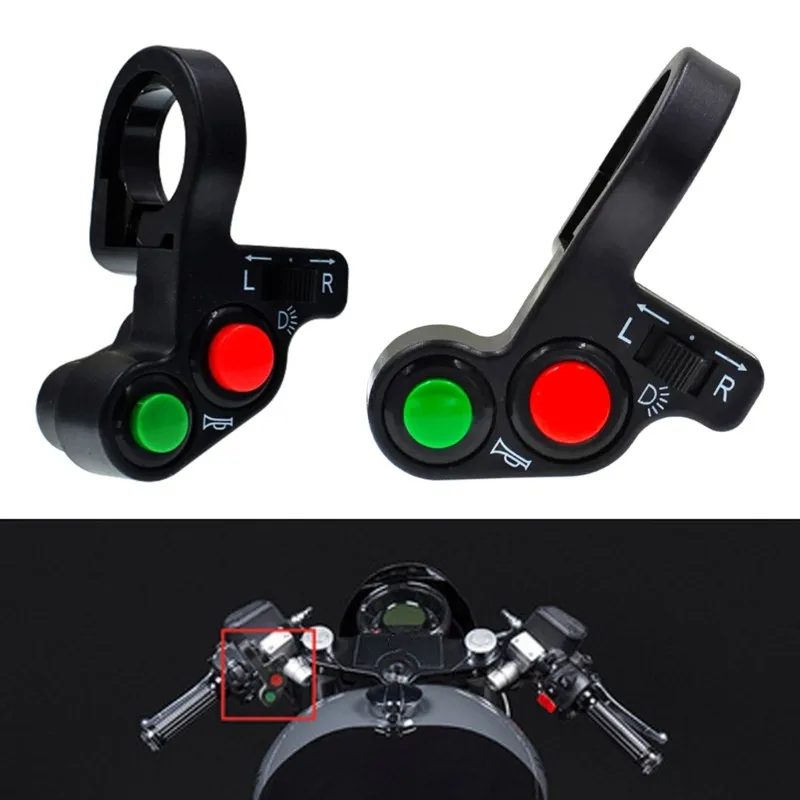 

Motorcycle Handlebar Toggle Switch Universal Scooter 2V 7/8'' 22mm Handlebar Horn Headlight Combination Switch ON/OFF Button
